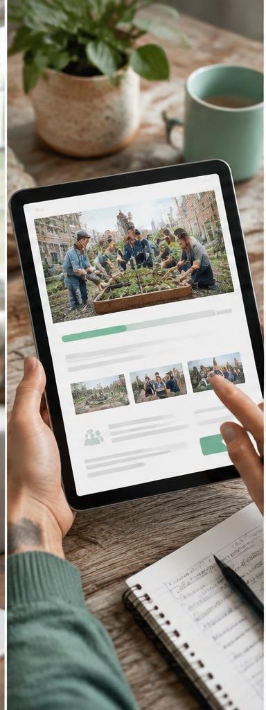 A campaign page being carefully reviewed on a tablet