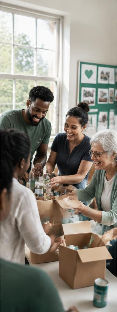 A nonprofit team preparing a community fundraiser
