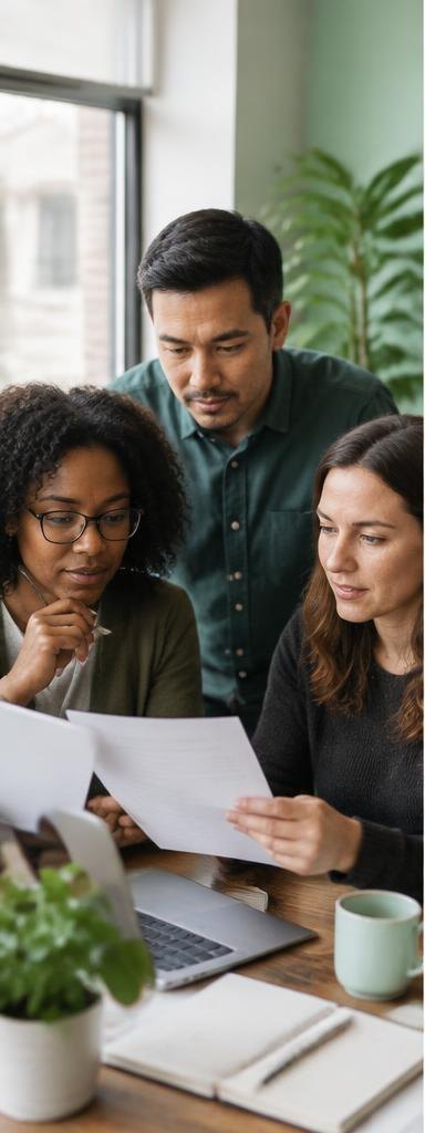 A review team checking a local business application