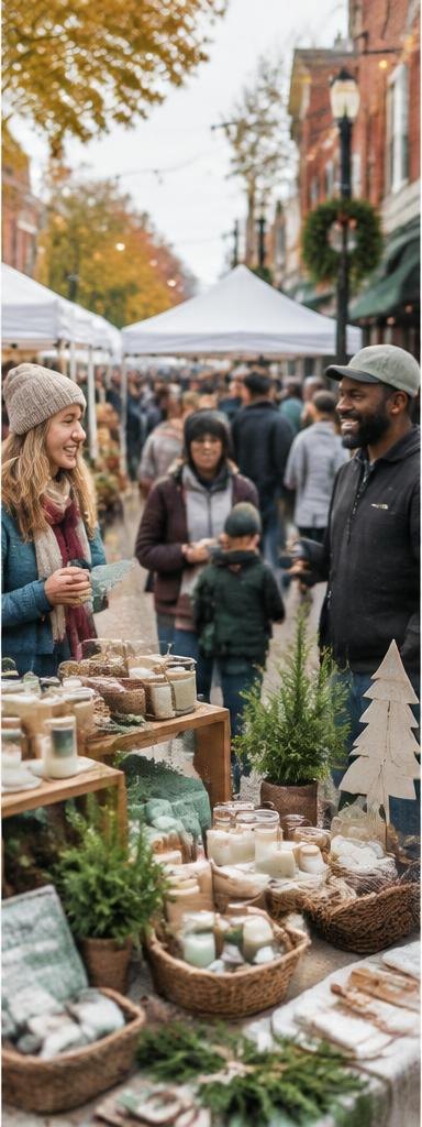 A festive neighborhood market of independent businesses